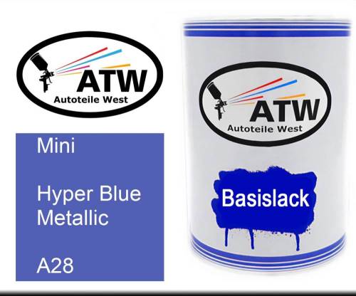 Mini, Hyper Blue Metallic, A28: 500ml Lackdose, von ATW Autoteile West.